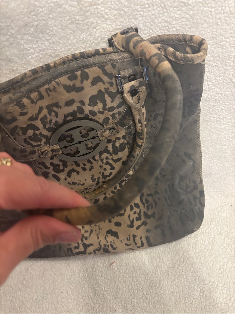 Tory Burch Leopard-Print Tote in Brown and Black - Picture 7 of 17